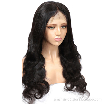 Hot Selling Unprocessed Mink Brazilian Cuticle Aligned  Pre Plucked Human Hair Lace Closure Wig 4X4 Lace Closure Body Wave Wigs